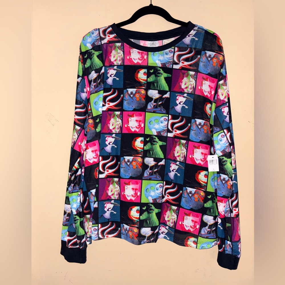 Disney Nightmare Before Christmas Long Sleeve Mesh Top with Tank Liner size XL